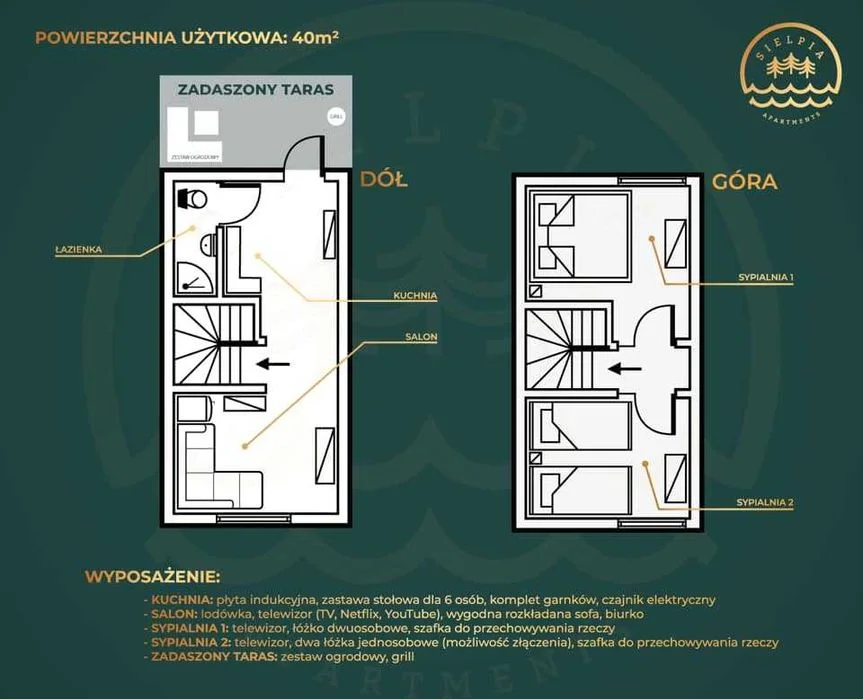 Domki 4-6 osobowe Apartamenty Sielpia wakacje majówka weekend noclegi nad wodą jezioro Sielpia Wielka – zdjęcie 10