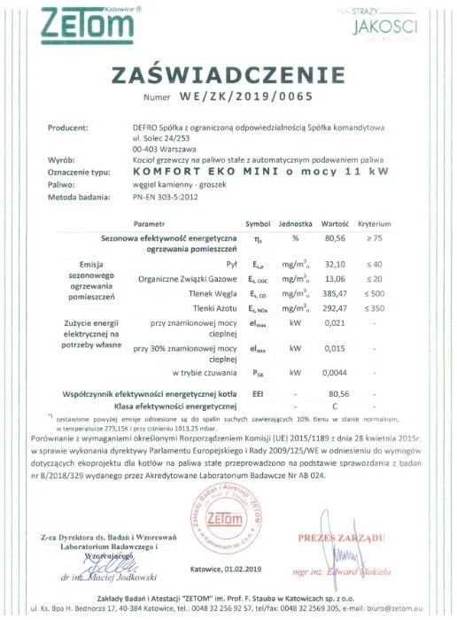 DEFRO Komfort Eko Mini 11 kW kocioł piec na ekogroszek - Sprzedaż ratalna – zdjęcie 9