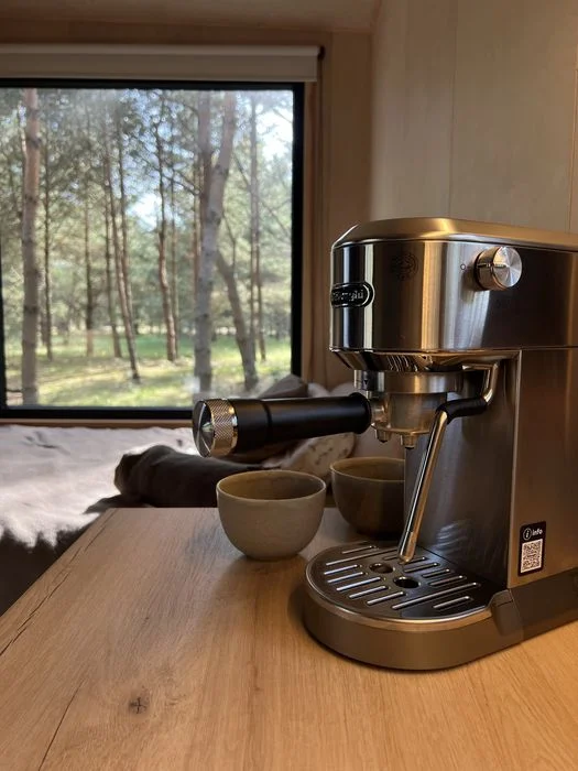 Domek letniskowy, całoroczny z balią, jacuzzi Tiny House „Sosnowa Baza” Jezioro, lasy – zdjęcie 11