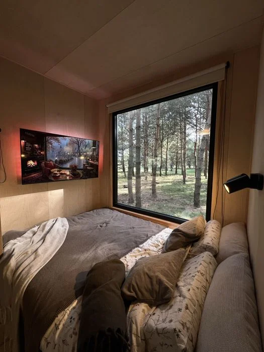 Domek letniskowy, całoroczny z balią, jacuzzi Tiny House „Sosnowa Baza” Jezioro, lasy – zdjęcie 10