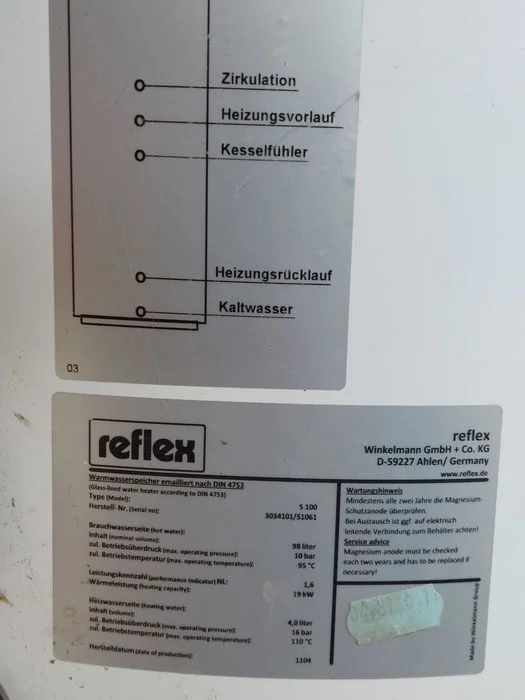 Zasobnik Ciepłej Wody-Bufor Ciepła Firmy Reflex 100 L – zdjęcie 3