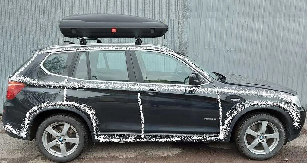 Włoski Box bagażnik dachowy CARBON 400 + gratis Paski czarno grafitowy – zdjęcie 2