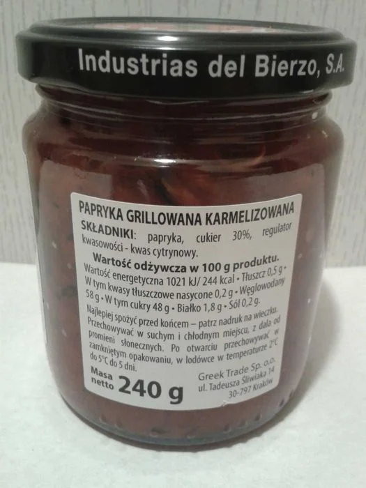IBSA oryginalna hiszpańska grillowana PAPRYKA KARMELIZOWANA 240 g – zdjęcie 4