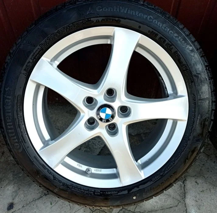 Koła Felgi 17 5x112 BMW Opony zimowe 205/55/17 CONTINENTAL 8mm – zdjęcie 3