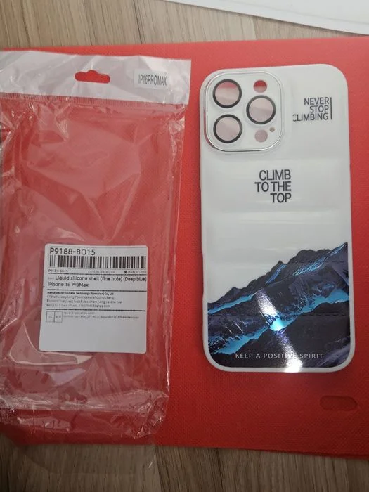 Etui iPhone 16 Pro Max silikonowe białe góry Never Stop Climbing nowe – zdjęcie 7