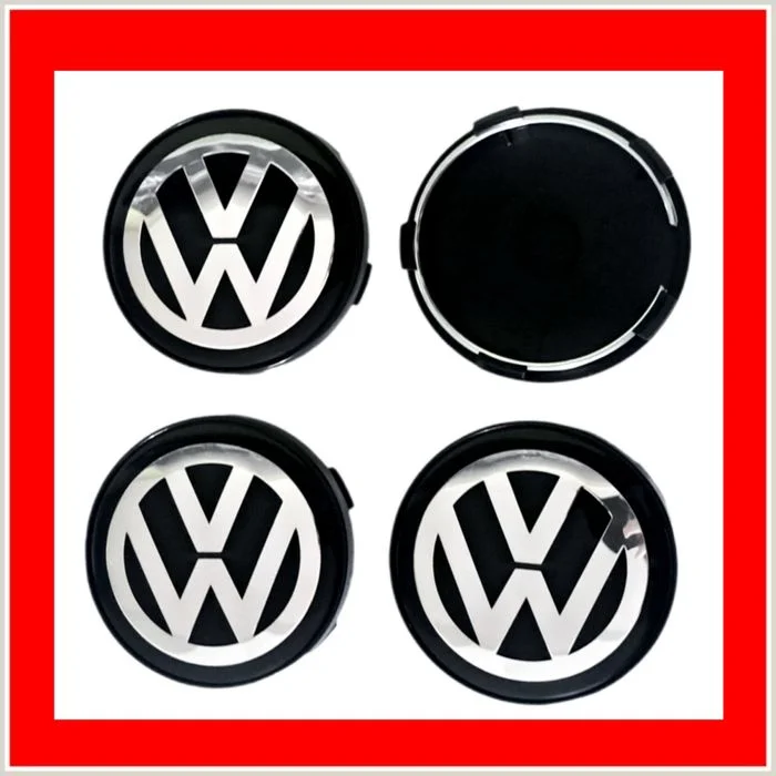 NOWE Dekielki 60mm VW VOLKSWAGEN komplet 4szt. dekle zaślepki kapsle srebrne