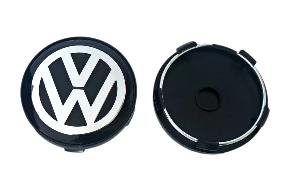 NOWE Dekielki 60mm VW VOLKSWAGEN komplet 4szt. dekle zaślepki kapsle srebrne – zdjęcie 2