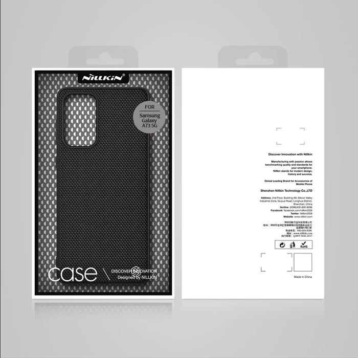 Nillkin Textured Case wytrzymałe wzmocnione etui z żelową ramką i nylonem na tyle Samsung Galaxy A73 czarny – zdjęcie 5