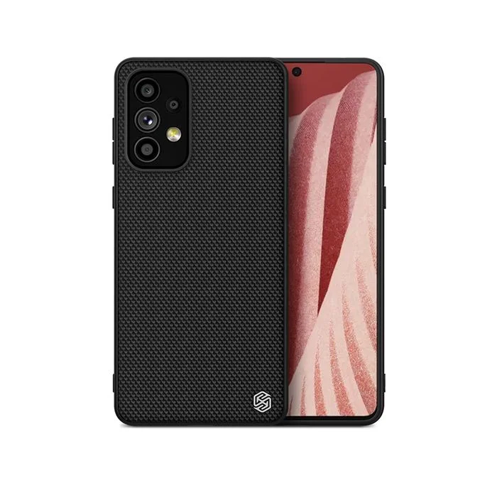 Nillkin Textured Case wytrzymałe wzmocnione etui z żelową ramką i nylonem na tyle Samsung Galaxy A73 czarny – zdjęcie 3