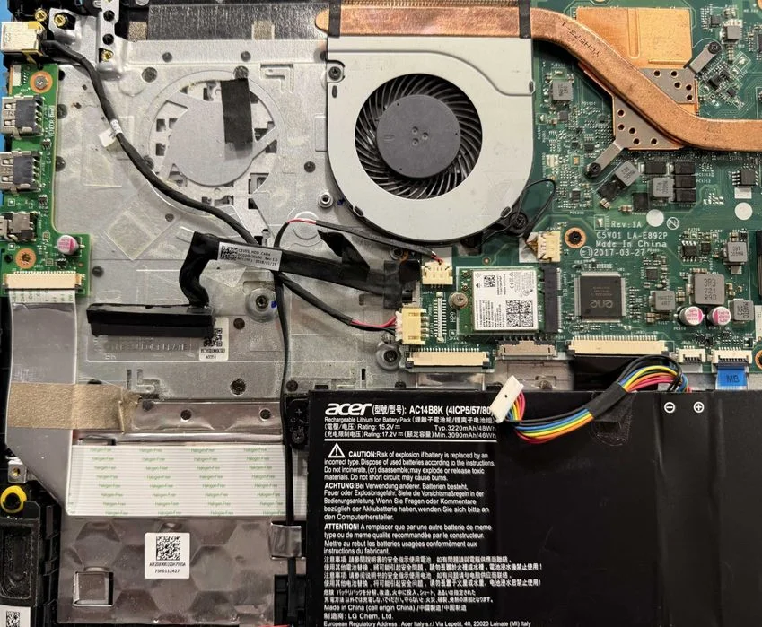 Acer Aspire 5 A515-51G – Kadłubek + Płyta główna,bateria i5-7200U MX150 USZKODZONY – zdjęcie 4