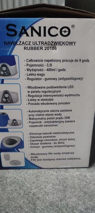 Nawilżacz powietrza ultradźwiękowy Sanico Rubber – zdjęcie 4
