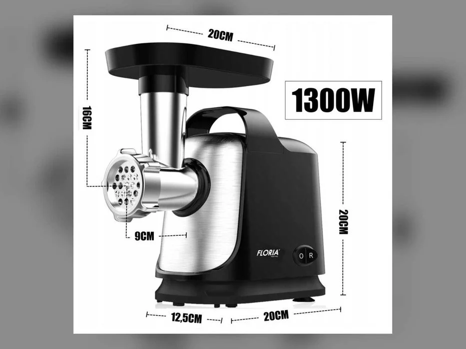 Nowa Maszynka Do Mielenia Mięsa 1300W Rewers 3 Sita Nasadka Kiełbasy – zdjęcie 5