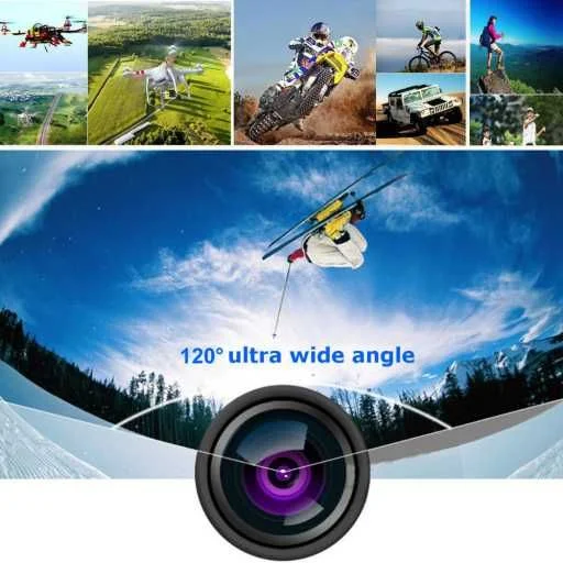 Zestaw KAMERA SPORTOWA 1080p na kask narty rowery wodoodporna FULL HD – zdjęcie 7