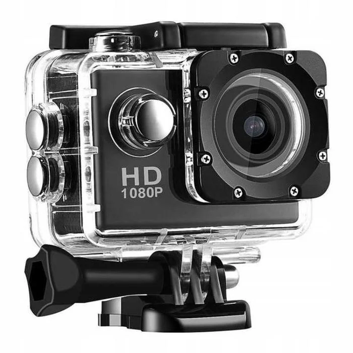 Zestaw KAMERA SPORTOWA 1080p na kask narty rowery wodoodporna FULL HD – zdjęcie 5