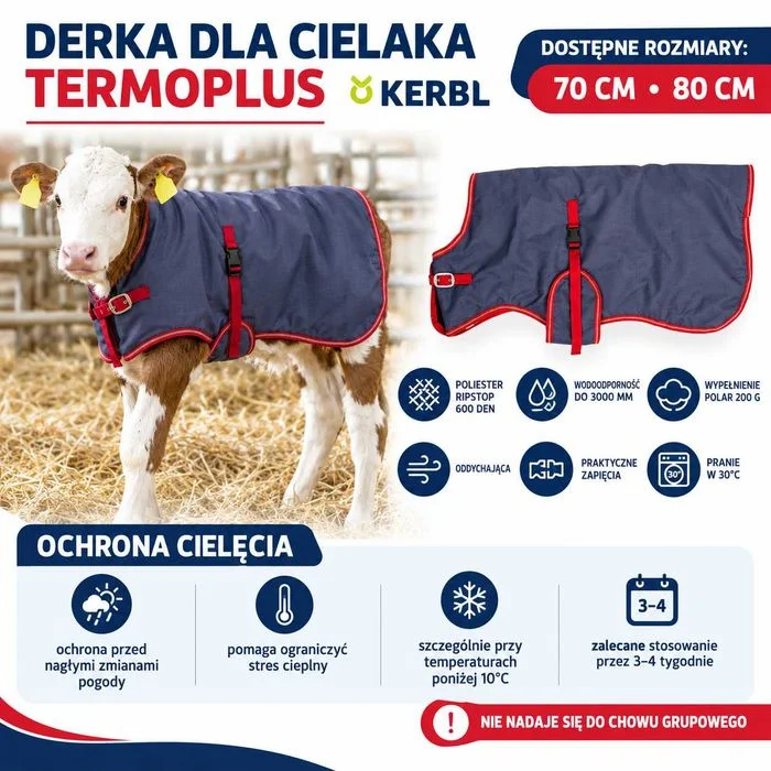 Derka dla cielaka TERMOPLUS granatowa Kerbl,