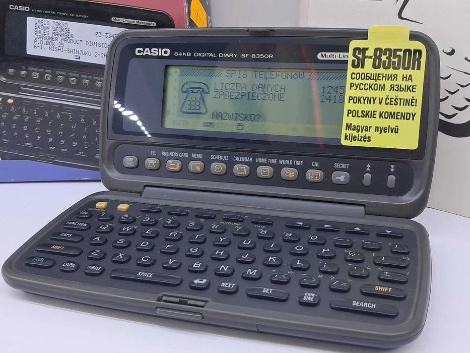 Notes elektroniczny CASIO SF-8350R 1994R folie pl menu Kolekcjonerski – zdjęcie 2