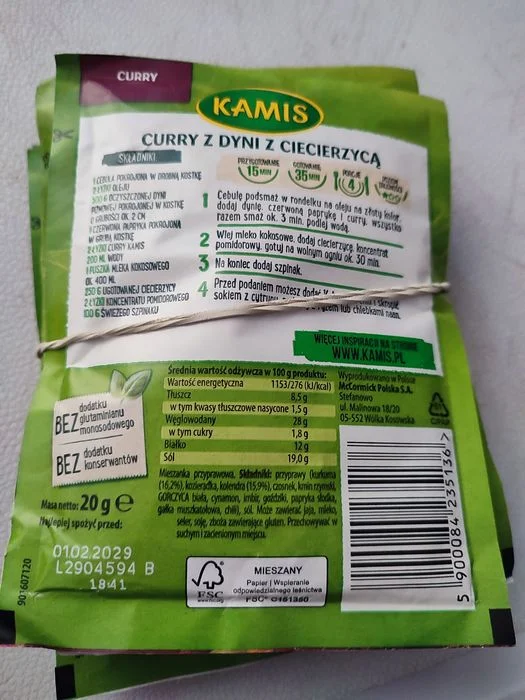 Przyprawa curry z dyni z ciecierzycą 8szt – zdjęcie 3