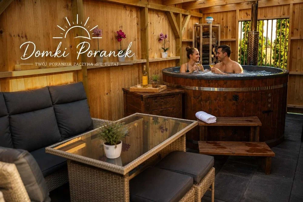 Zadaszona balia opalana drewnem W CENIE domku – Twoje prywatne SPA pod gwiazdami. domek z balią na wyłączność, zanim ktoś Cię ubiegnie! – zdjęcie 2