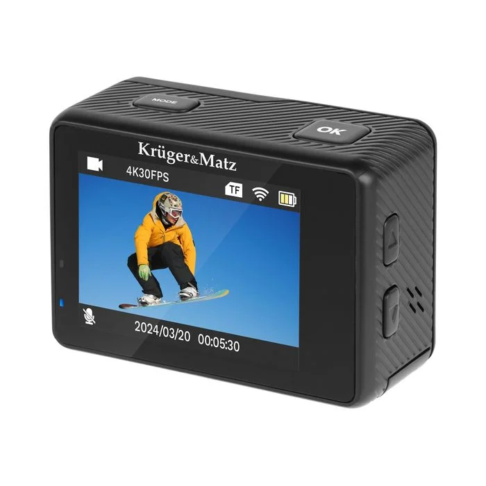 Kamera sportowa Kruger&Matz Vision P400 4K 60FPS WiFi pilot akcesoria – zdjęcie 3