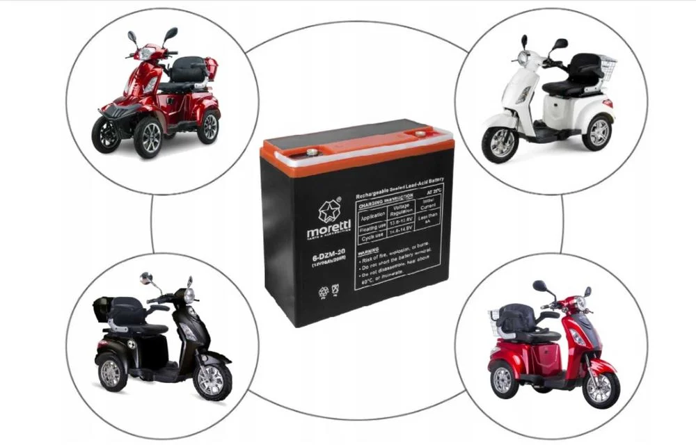Akumulator 12V 20Ah 6-DZM-20 GEL MORETTI Elektryczny Wózek Inwalidzki – zdjęcie 3