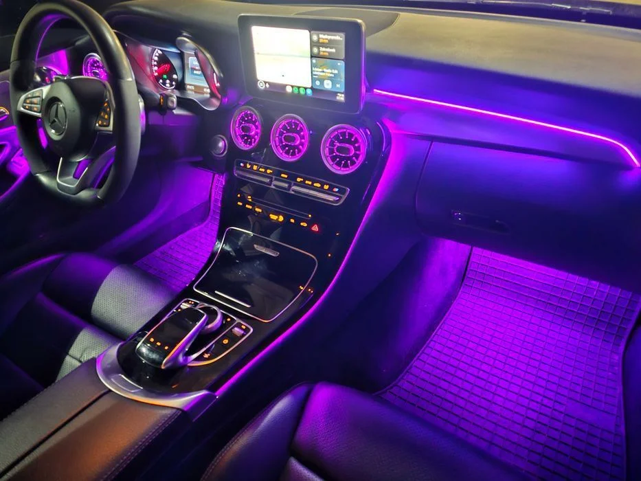 Ambiente Led Oświetlenie Wnętrza Volvo Xc60 Xc90 V60 V90 S60 Honda Civic Cr-V Accord Paski Światłowód Rgb Multikolor Sterowanie Smartfon Montaż – zdjęcie 8