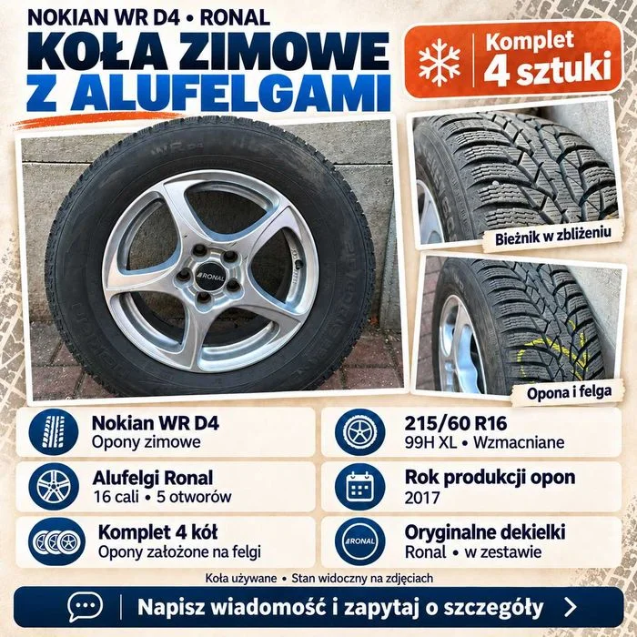 Sprzedam opony zimowe 16" z alufelgami – zdjęcie 2