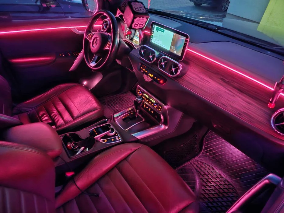 Oświetlenie Ambient Led Wnętrza Paski Taśmy Audi Bmw Mercedes Vw Skoda Seat Toyota Kia Hyundai Multikolor Rgb Aplikacja Telefon Tuning + Montaż