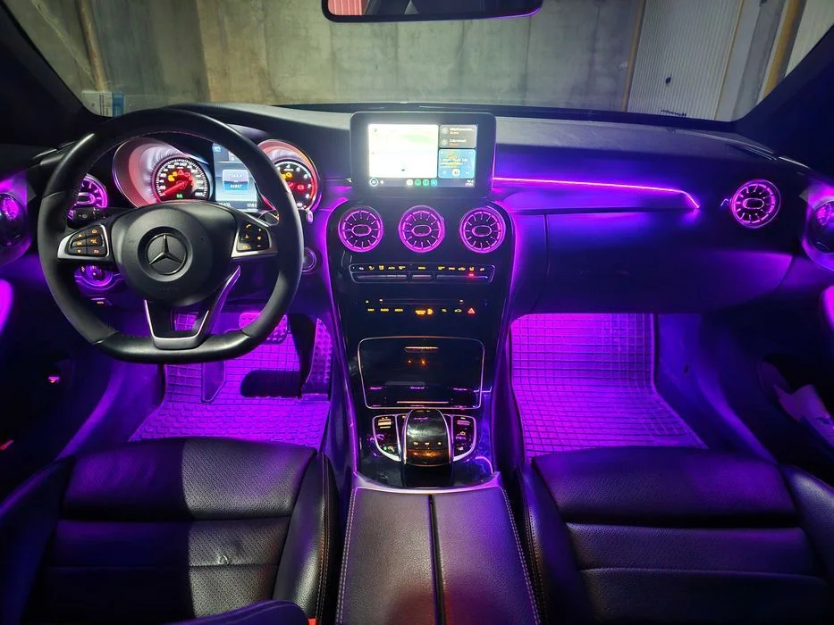 Oświetlenie Ambient Led Wnętrza Paski Taśmy Audi Bmw Mercedes Vw Skoda Seat Toyota Kia Hyundai Multikolor Rgb Aplikacja Telefon Tuning + Montaż – zdjęcie 3