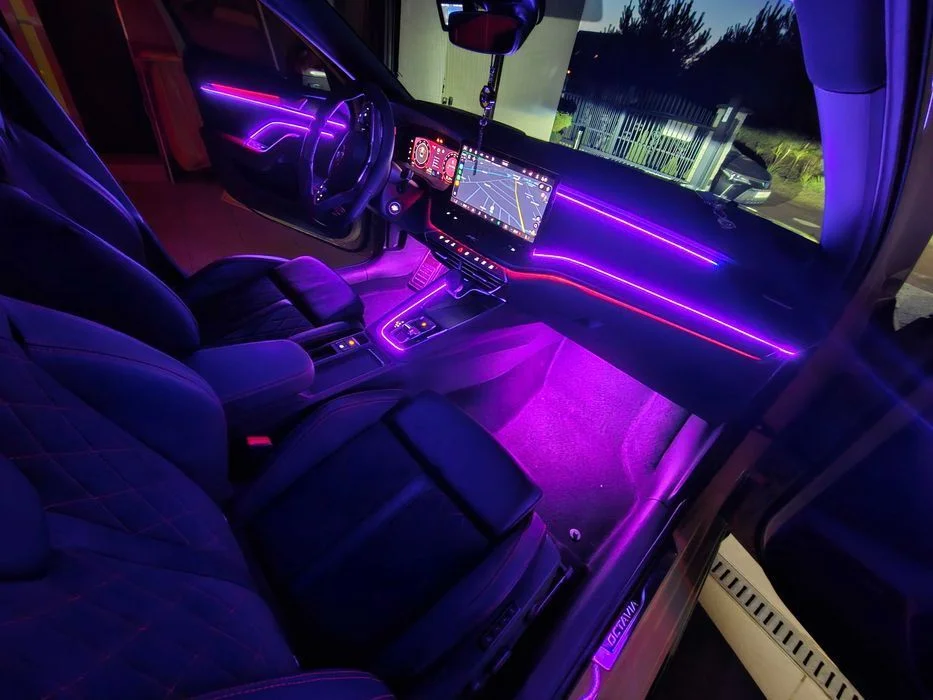 Oświetlenie Ambient Led Wnętrza Paski Taśmy Audi Bmw Mercedes Vw Skoda Seat Toyota Kia Hyundai Multikolor Rgb Aplikacja Telefon Tuning + Montaż – zdjęcie 12