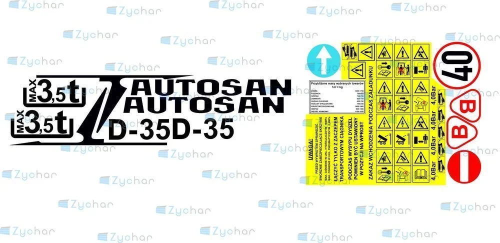 Naklejki przyczepa Autosan D-35