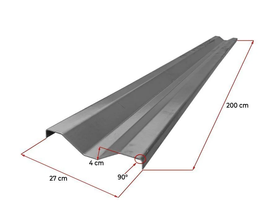 Blacha 2 mm profilowana duży trapez długość 200 cm wysokość 27 cm – zdjęcie 2