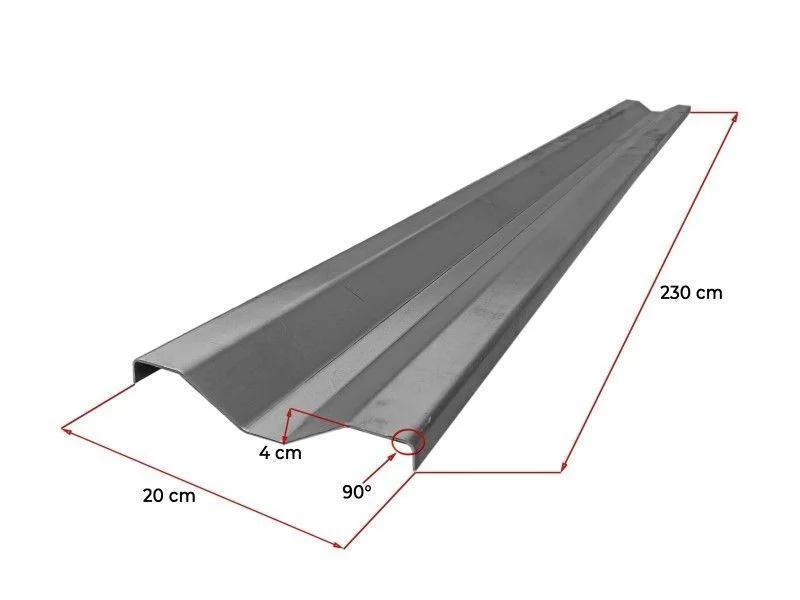 Blacha 2 mm profilowana duży trapez długość 230 cm wysokość 20 cm – zdjęcie 2