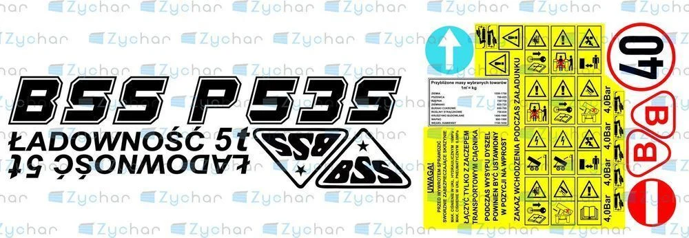 Naklejki przyczepa Brandys BSS P53S