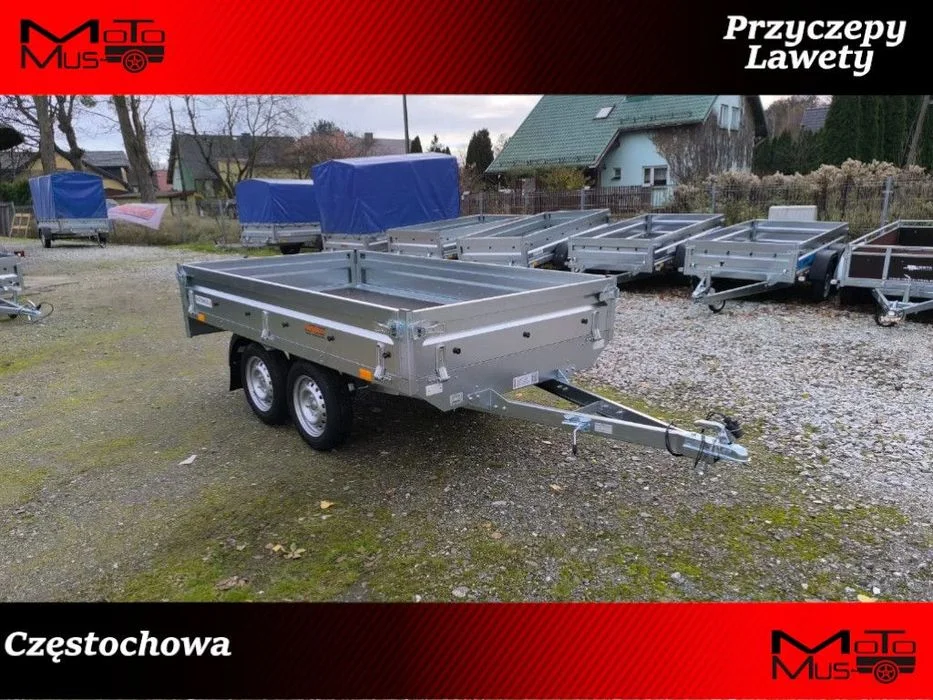 Neptun Przyczepa Neptun N7-263 2 KPS BASELINE 263x145x30 2 osie 750 kg koła pod spodem platforma Nowa przyczepa Neptun 263x145x30 2 osie DMC 750kg Częstochowa dostawa