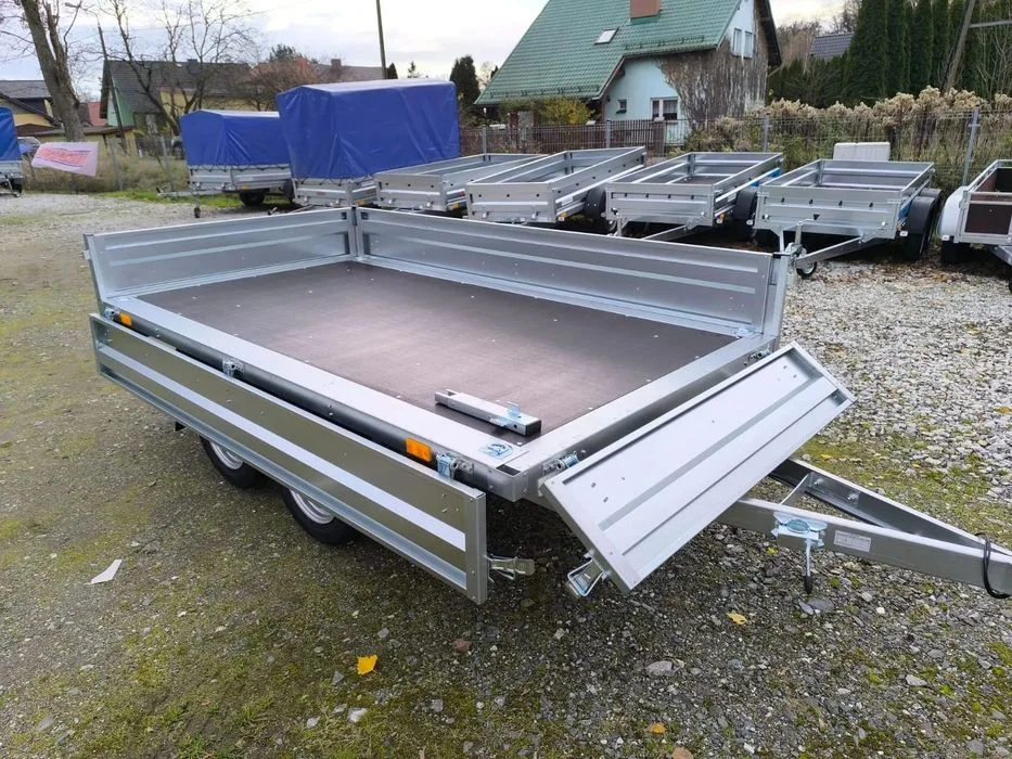 Neptun Przyczepa Neptun N7-263 2 KPS BASELINE 263x145x30 2 osie 750 kg koła pod spodem platforma Nowa przyczepa Neptun 263x145x30 2 osie DMC 750kg Częstochowa dostawa – zdjęcie 3