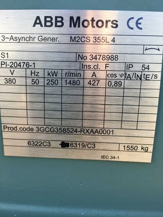 Silnik elektryczny 250 kW 1480 obr ABB, FALOWNIK – zdjęcie 2