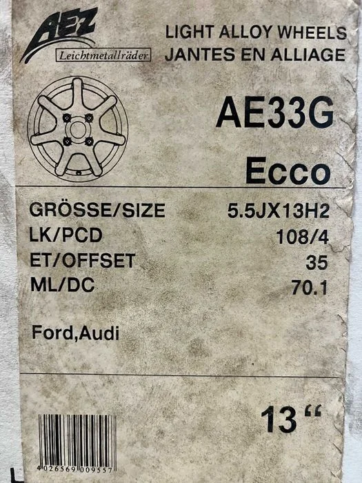 4x alufelga AEZ ECCO 13" rozstaw 4x108 ET 35 FORD FIESTA KA PUMA ESCORT – zdjęcie 7