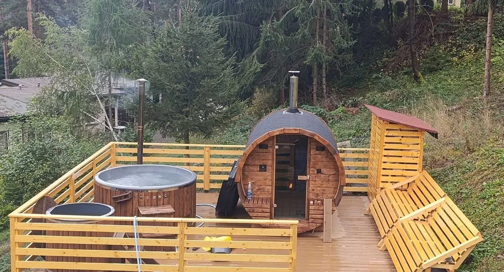 Domek ze SPA w górach/w cenie-sauna,jaccuzi,beczka na wyłączność/Magurski PN/max 6 osób/prywatne zejście do Wisłoki/cisza/relaks/śpiew ptaków – zdjęcie 4