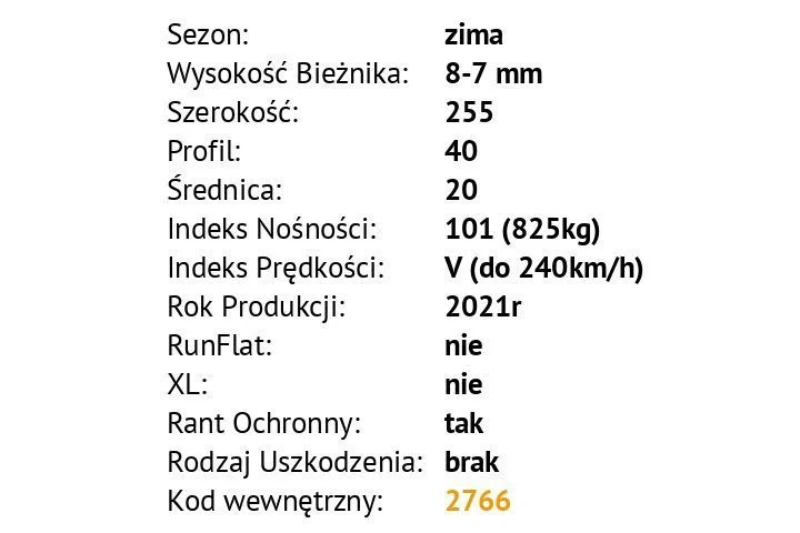 Falken Eurowinter HS01 - 255/40 R20 – zdjęcie 3
