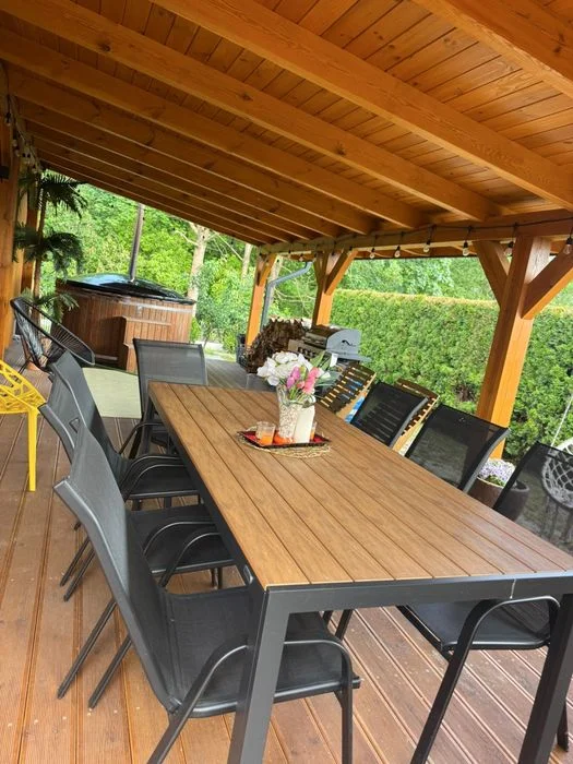 Domek nr 3 z jacuzzi (termobania), staw, sauna, 10 osób – zdjęcie 4