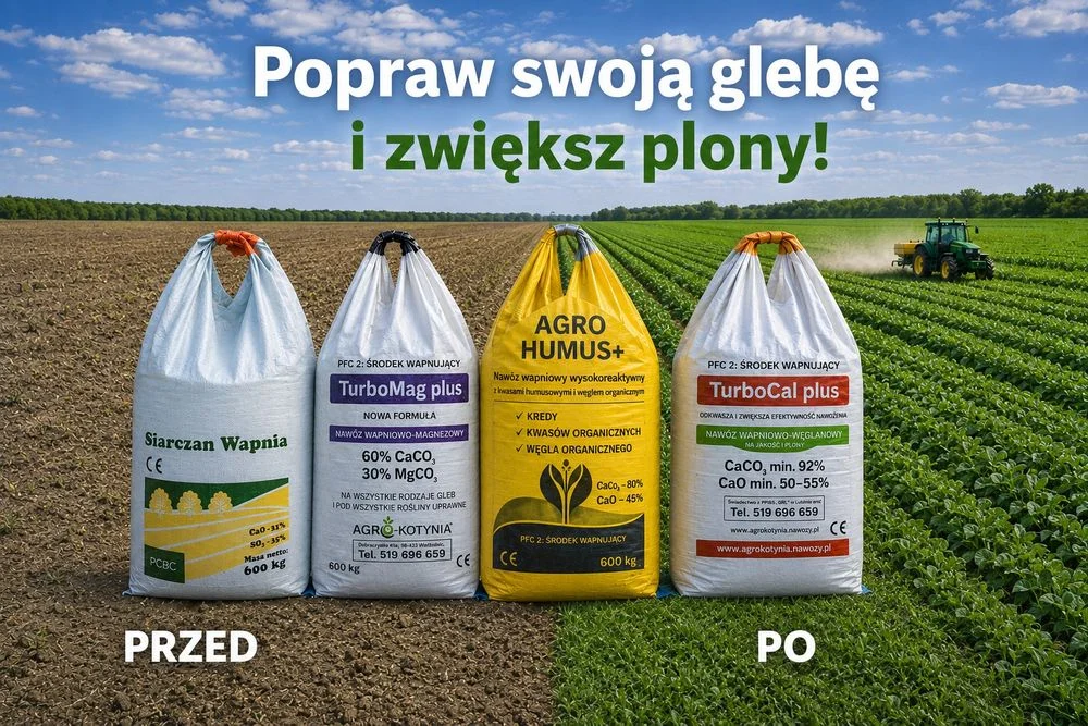Wapno Granulowane TurboCal plus, Magnezowe TurboMag i Czarna Kreda.