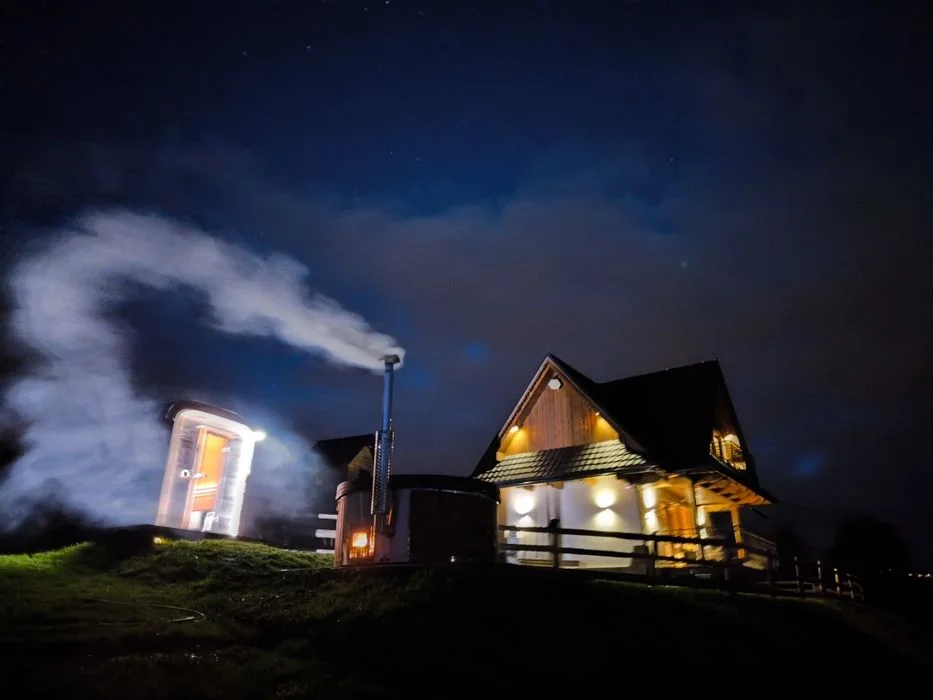 Domek jacuzzi, balia,sauna, bez sąsiadów, widok, święta