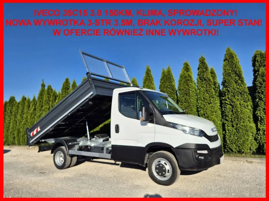 Iveco 35c15 50C15 3.0 150KM/ Wywrotka 3-stronna / Nowy Kiper 3.5m/ Wywrot/ Klima/ Sprowadzony/ bez korozji! Super Stan!