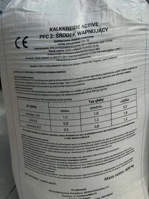 PRODUCENT: Wysokoprocentowe Wapno Kredowe granulowane 98% Czarna kreda Siarczan Magnezu Wapno z Magnezem – zdjęcie 2