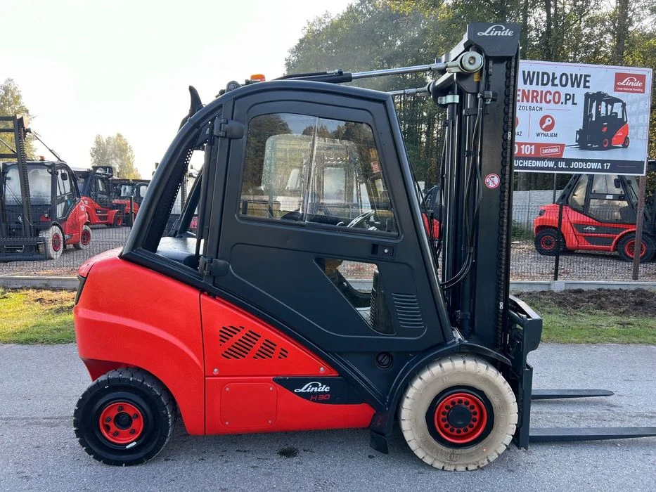 Linde H30D-02 Wózek Widłowy Linde H30D-02 EVO Diesel Kabina Pozycjoner 7200 Godzin! – zdjęcie 3