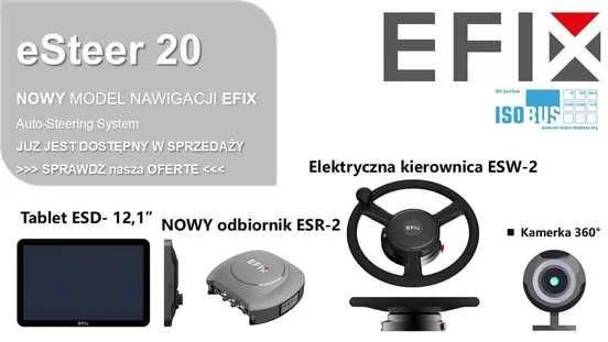 EFIX eSTEER 20 MAX nawigacja rolnicza kierownica elektryczna monitor 12,1" ISOBUS RTK 2,5cm – zdjęcie 12