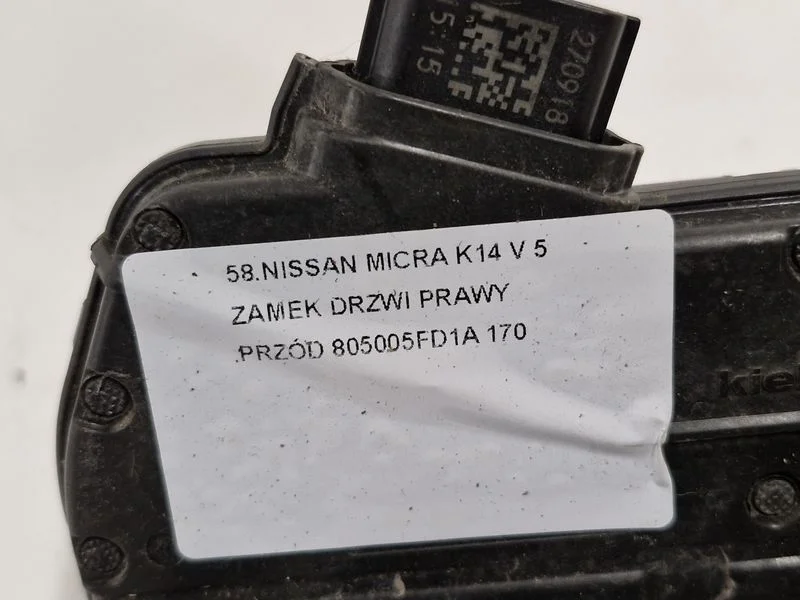 Nissan Micra K14 V 5 Zamek Drzwi Prawy Przód 805005Fd1A – zdjęcie 5