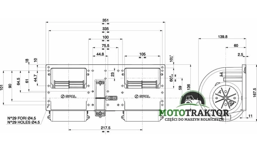 Dmuchawa wentylator do Case JX MXM New Holland TD TM Ford 70,80,90,95 Nowa SPAL – zdjęcie 4