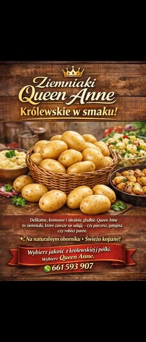 Ziemniaki queen anne królowa anna żółte, w woreczkach 15kg soraya