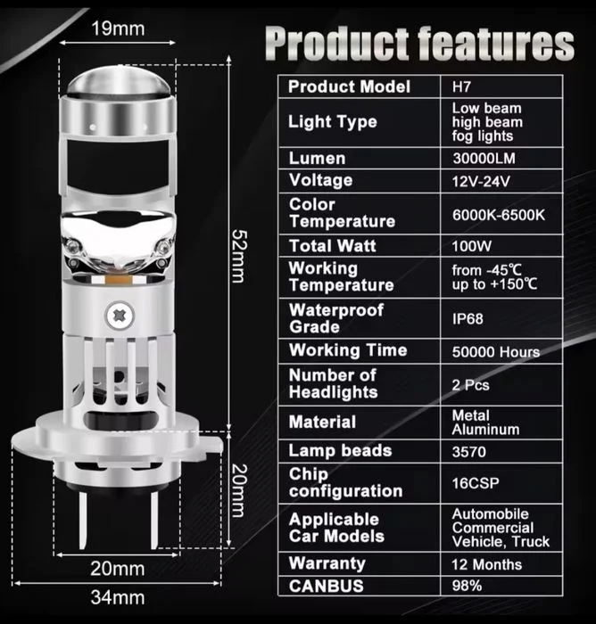 Zarowki H7 Canbus do auta X Storm Xstorm Led 100W 30000 Lumen Osram – zdjęcie 4